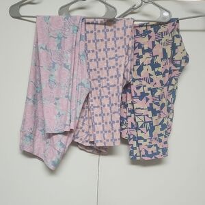 3 LuLaRoe Floral and Geometric Patterned Leggings